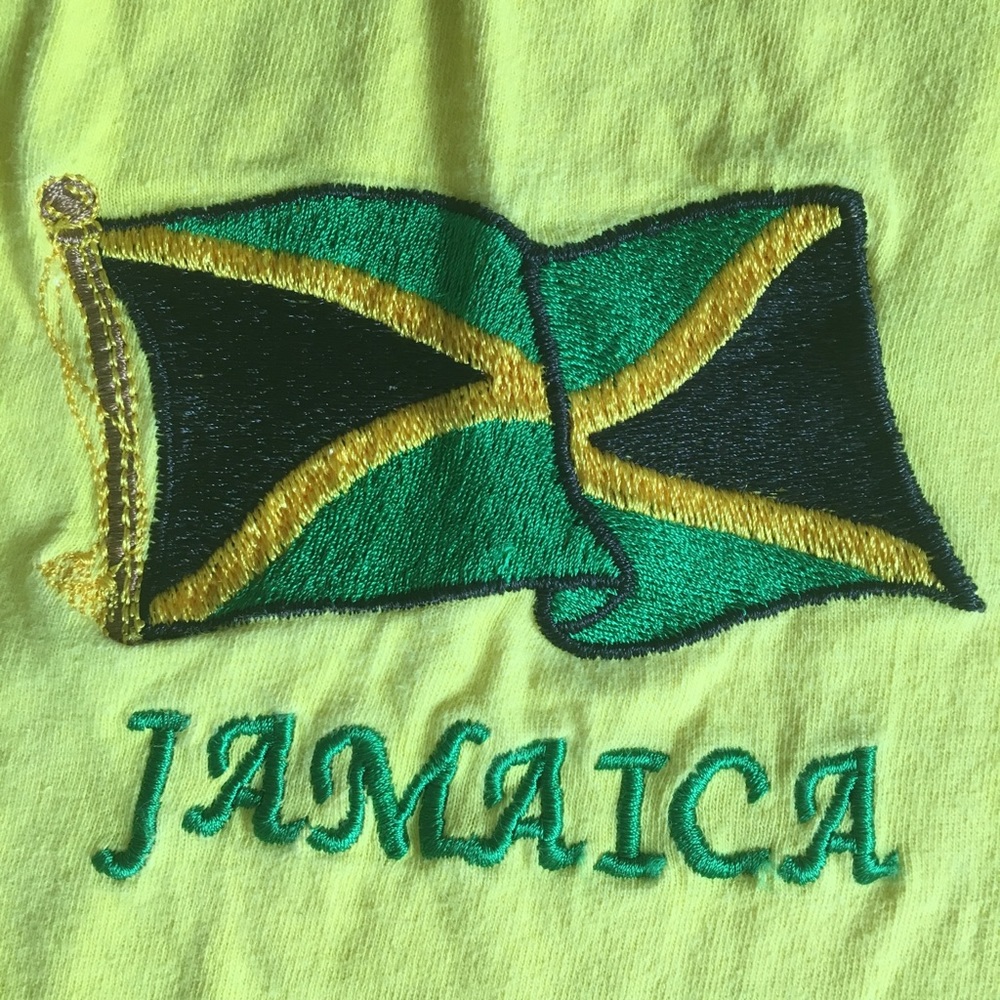 Vtg Jamaica T shirt Embroidered xxl